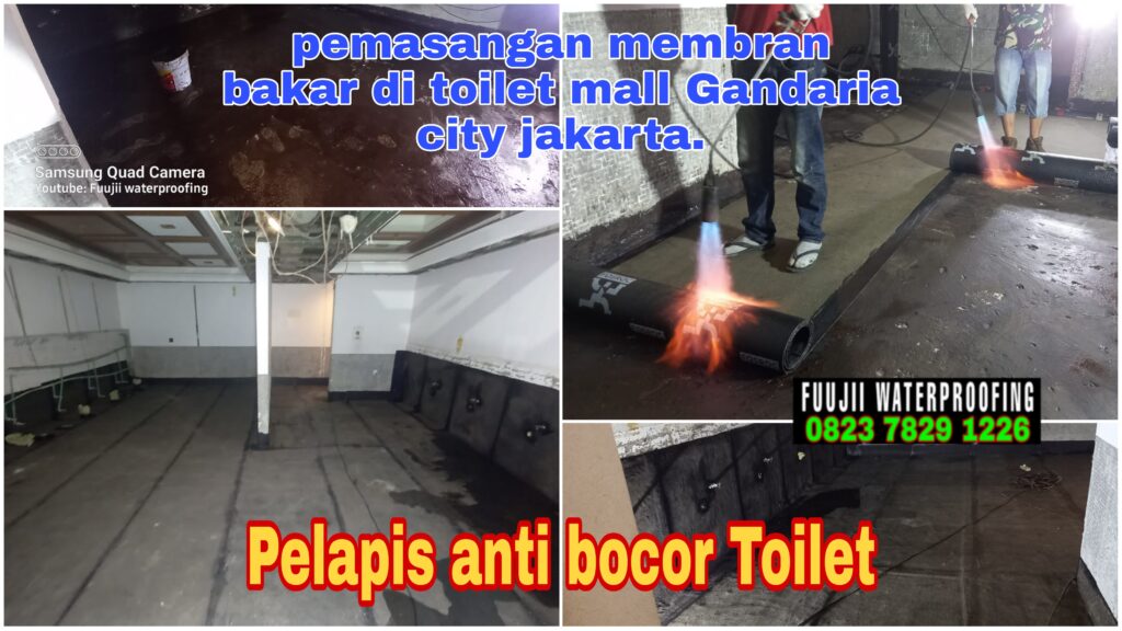 Pelapis anti bocor tolilet pemasangan di mall gandaria