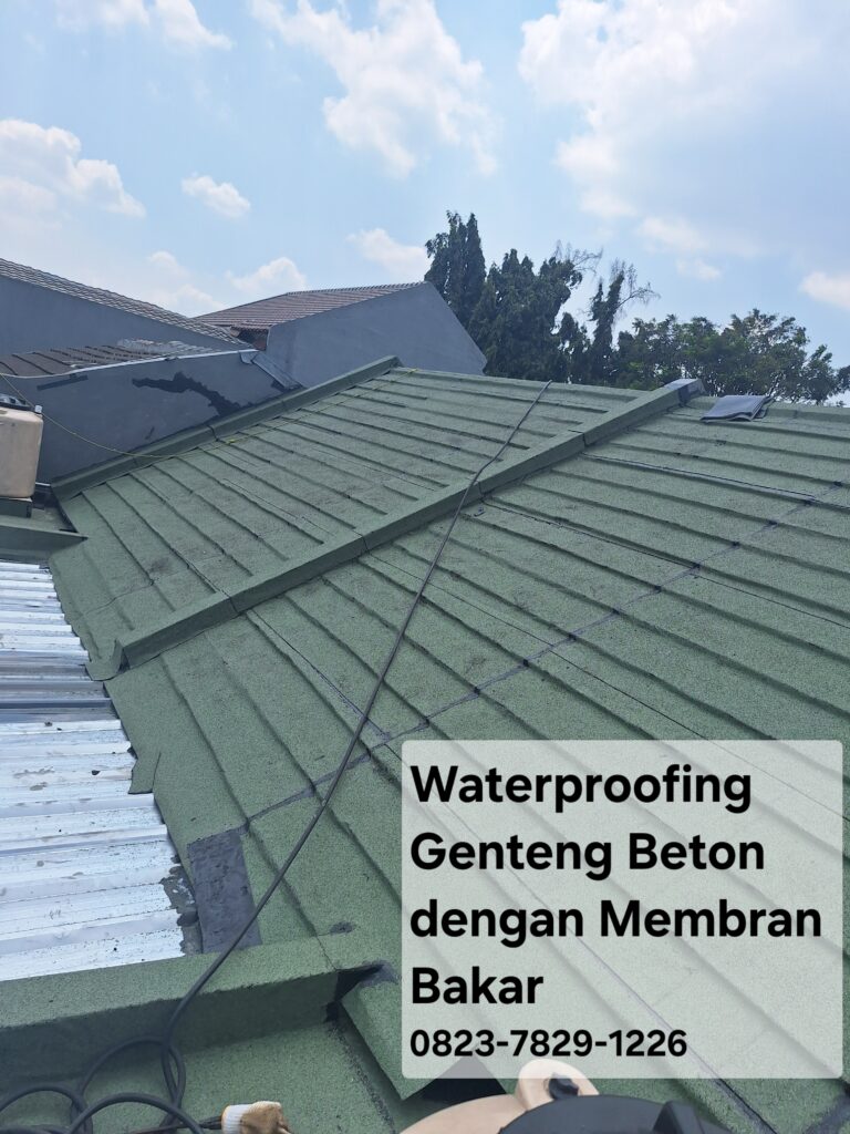 Waterproofing Atap Genteng Beton dengan Membran Bakar